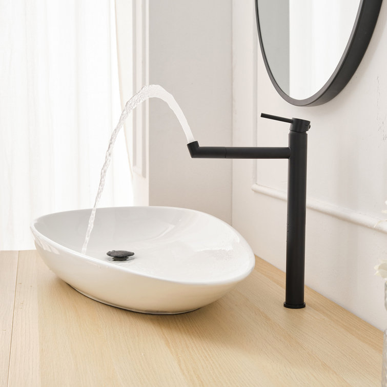 Matte Black Single Handle Vessel Sink Faucet
