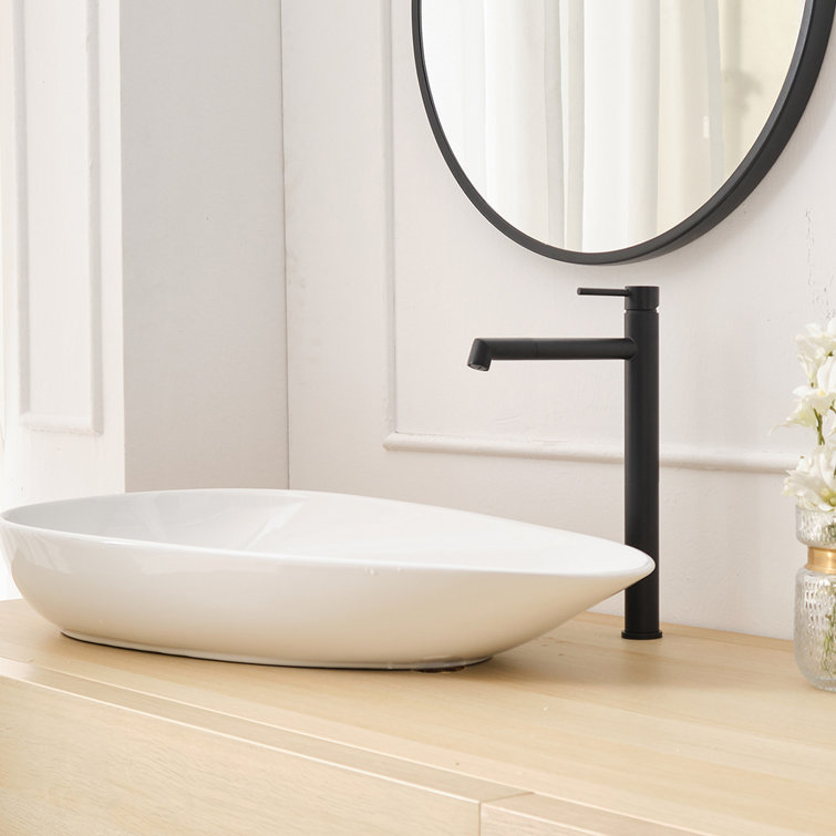Matte Black Single Handle Vessel Sink Faucet