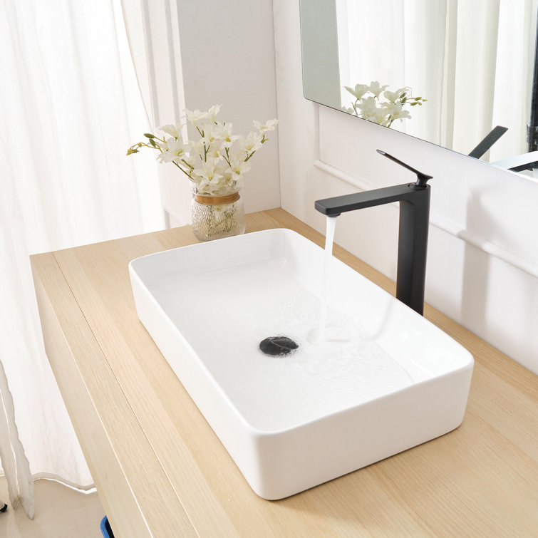 Matte Black Tall Single Handle Vessel Sink Faucet