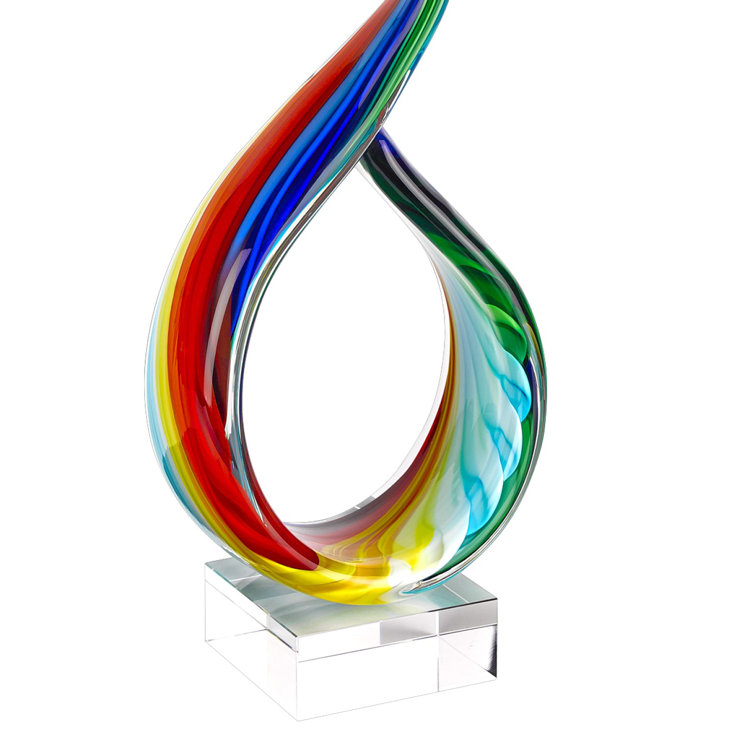 Aden 19" Multicolor Murano Style Glass Statue