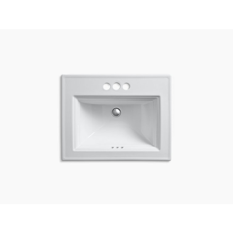 Memoirs Stately White Ceramic Self-Rimming Bathroom Sink 23" x 18"
