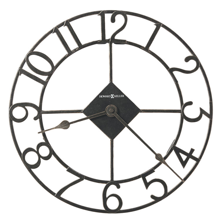 Howard Miller 14" Black Industrial Metal Wall Clock