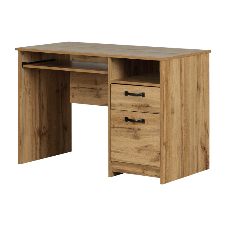 Nordik Oak Computer Desk with Drawer and Keyboard Tray