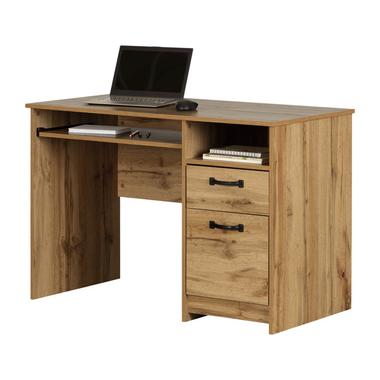 Nordik Oak Computer Desk with Drawer and Keyboard Tray