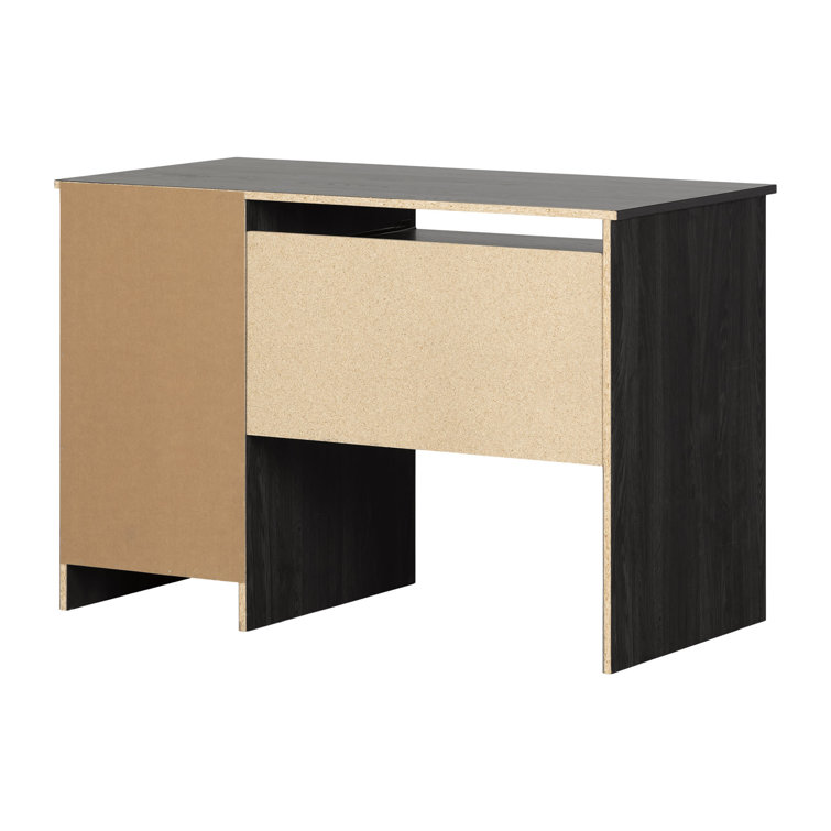 Gray Oak Computer Desk with Drawer and Keyboard Tray