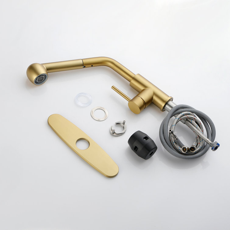 Matte Black Single Handle Pull-Out Spray Kitchen Faucet