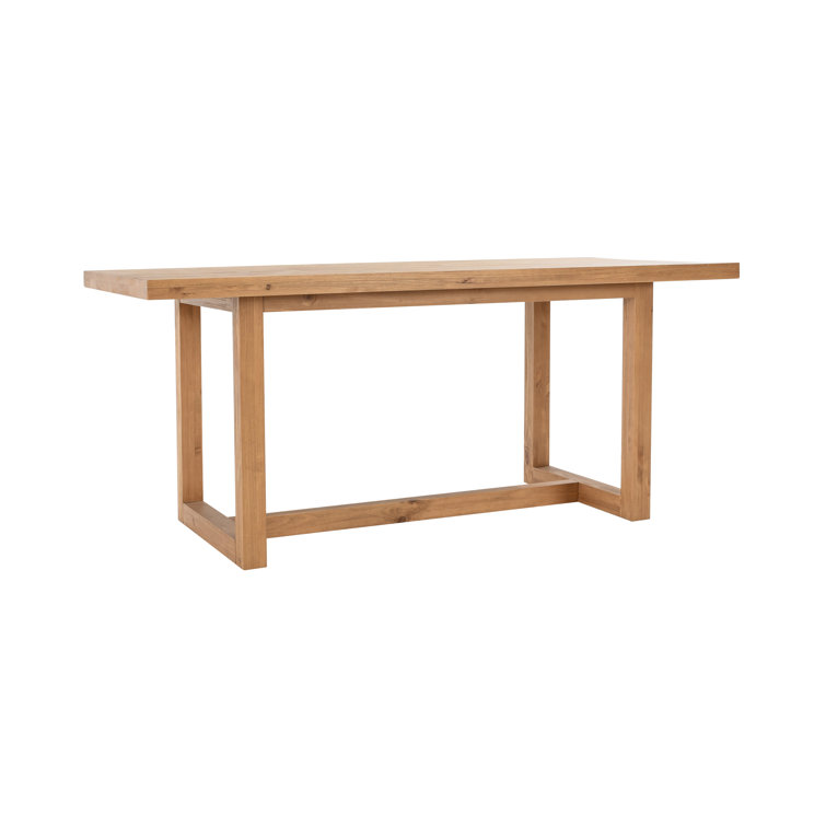 Natural Wood Transitional 70" Rectangle Dining Table