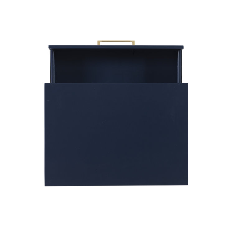 Glamorous Black 1-Drawer Nightstand with Gold Accents