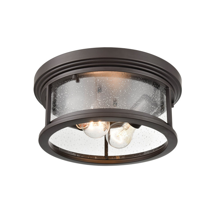 Bresley Contemporary Bronze Glass Outdoor Flush Mount Light