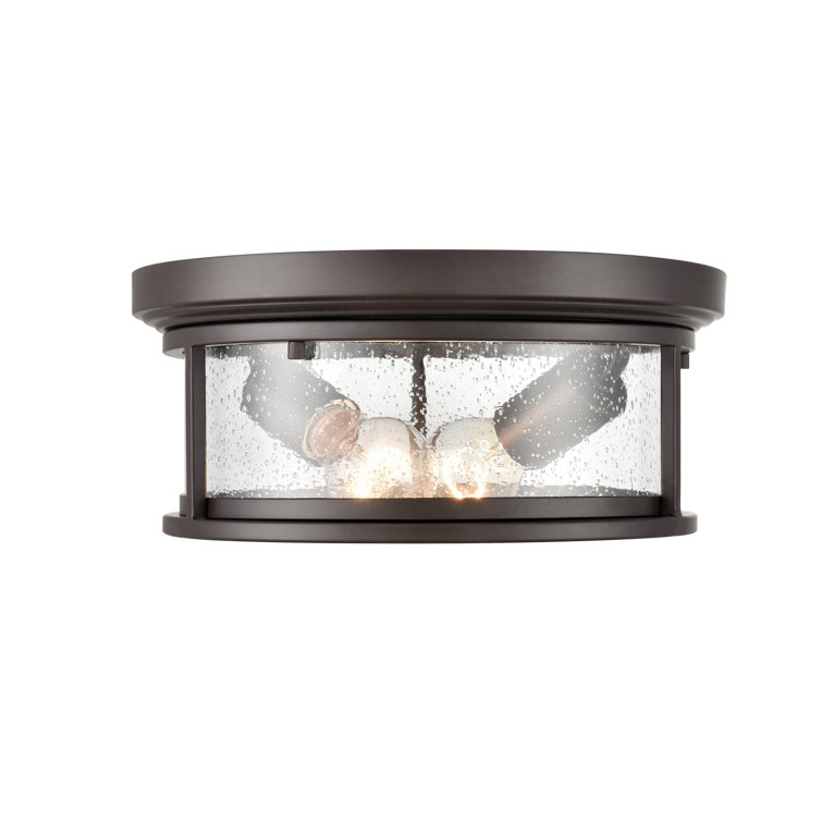 Bresley Contemporary Bronze Glass Outdoor Flush Mount Light