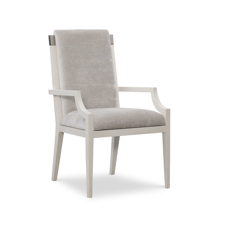 Sovereign Gray Mahogany Wood Upholstered Armchair