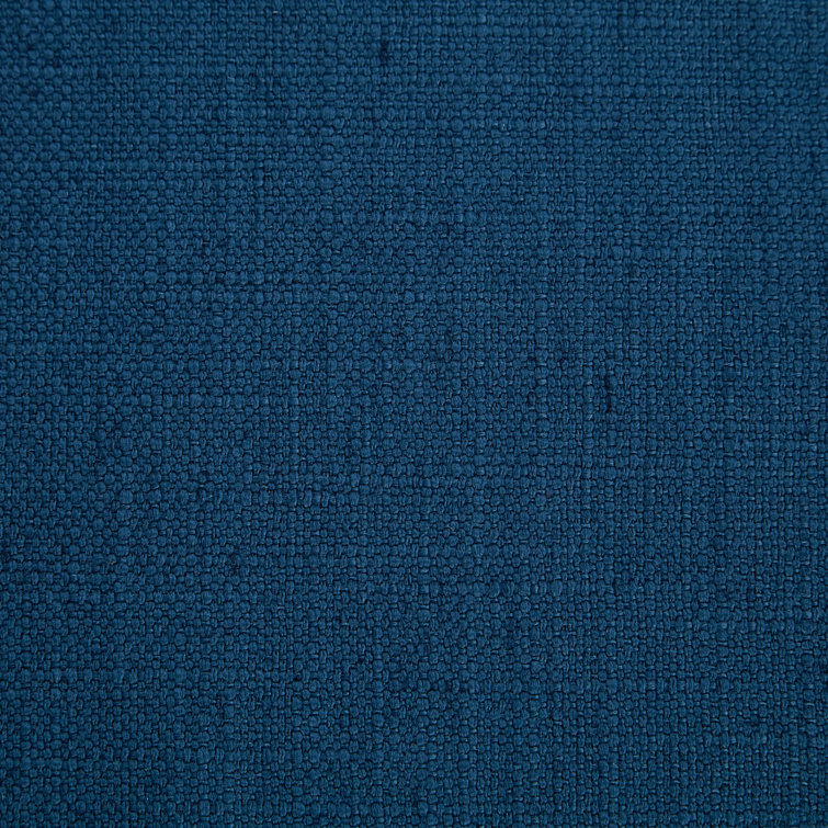 King Navy Linen Upholstered Bed with Curved Headboard