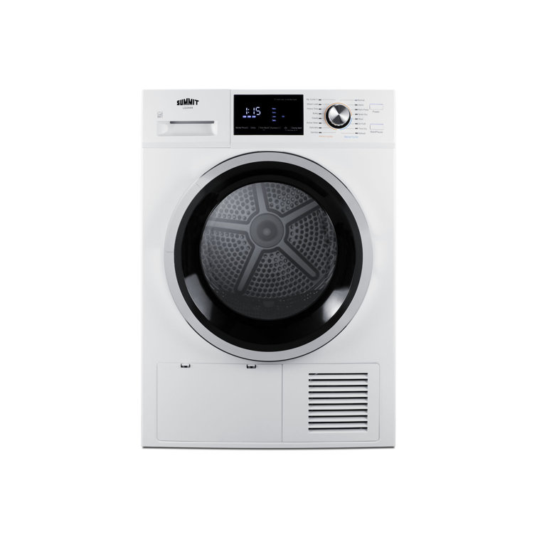 Summit 4.4 Cu. Ft. White Stackable Electric Dryer with Moisture Sensing