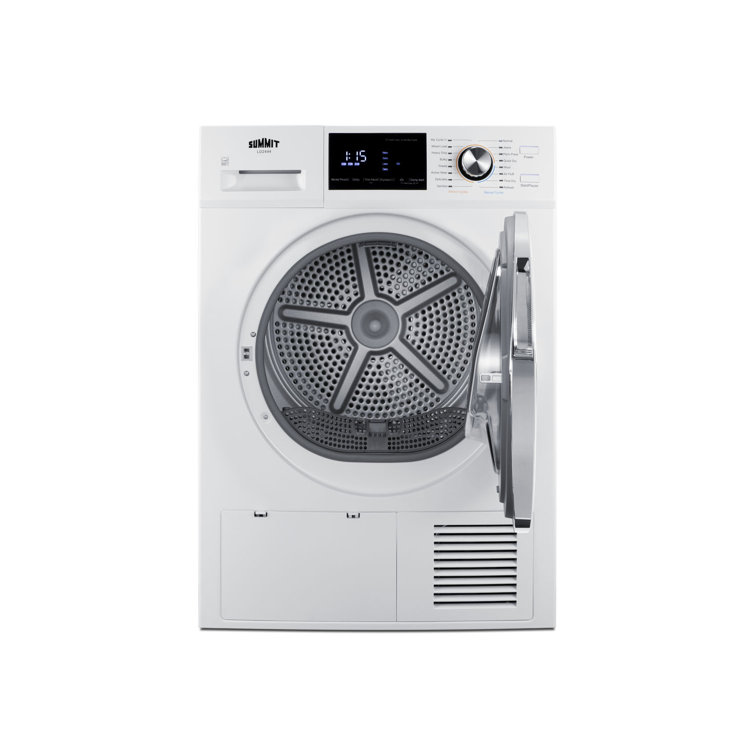 Summit 4.4 Cu. Ft. White Stackable Electric Dryer with Moisture Sensing