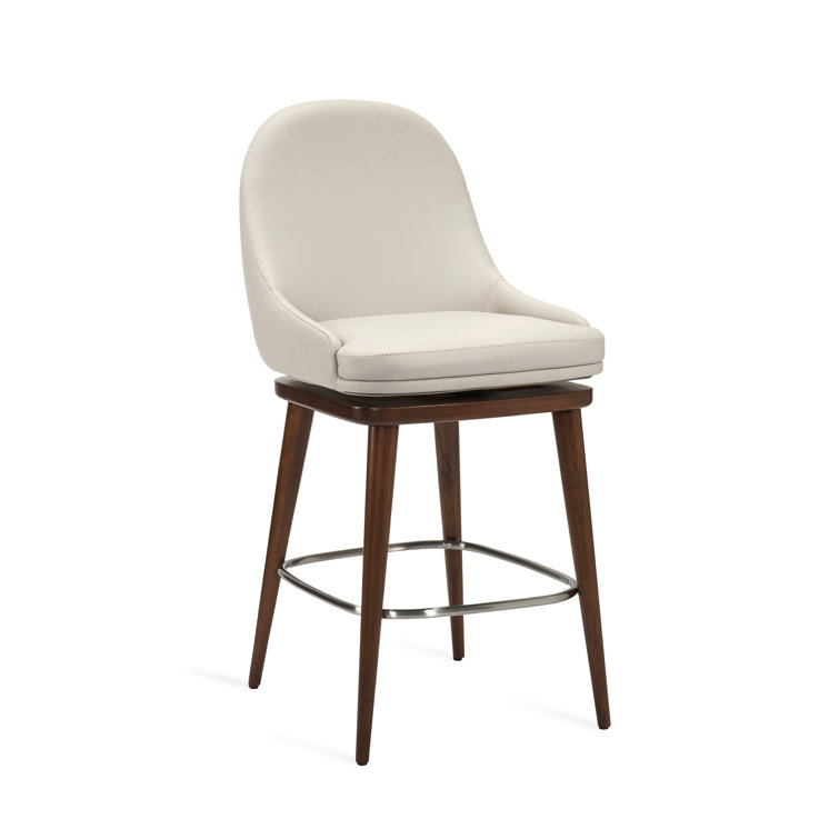 Harper 26" Swivel Counter Stool in Walnut & St Tropez Grey