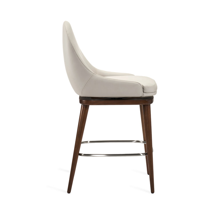 Harper 26" Swivel Counter Stool in Walnut & St Tropez Grey