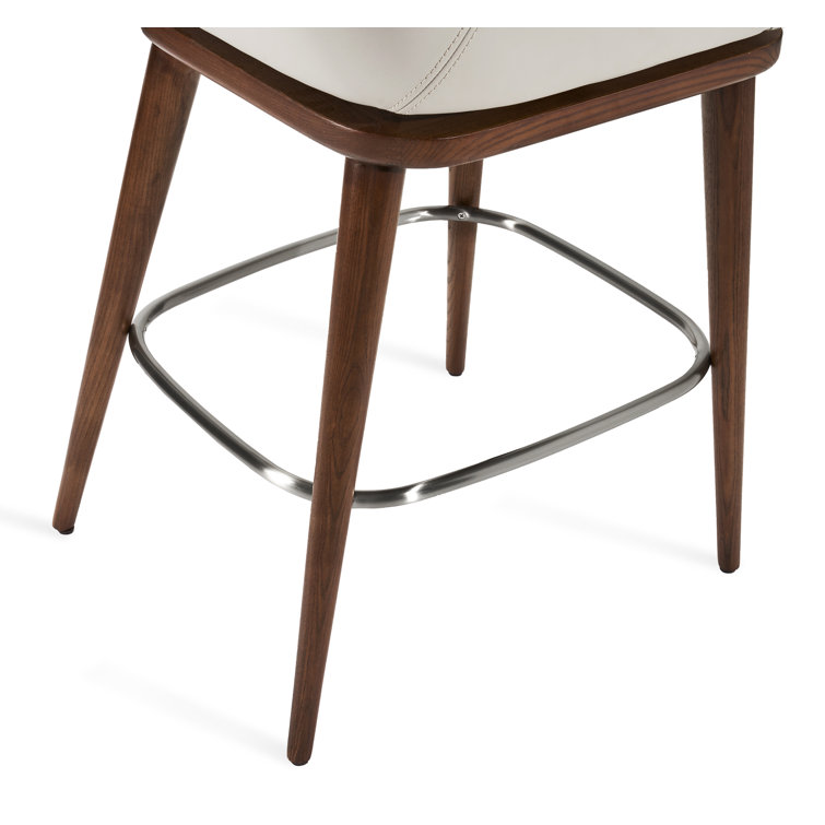Harper 26" Swivel Counter Stool in Walnut & St Tropez Grey