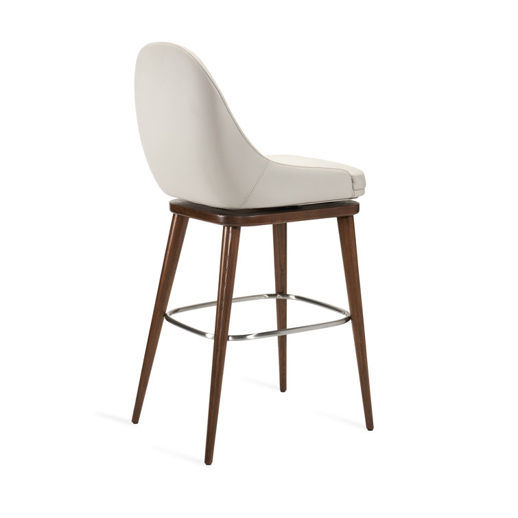 Harper 26" Swivel Counter Stool in Walnut & St Tropez Grey