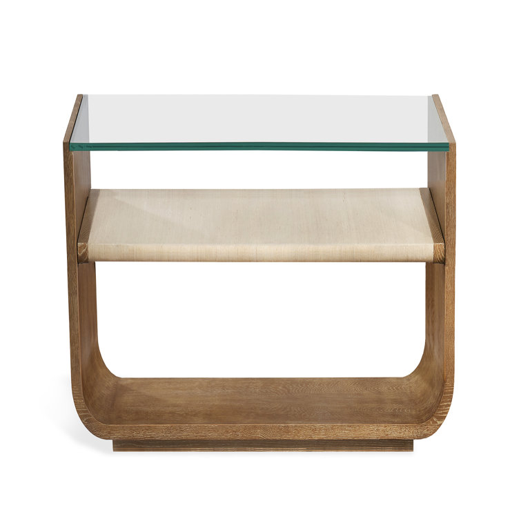 Organic Oak and Glass Boho Night Table