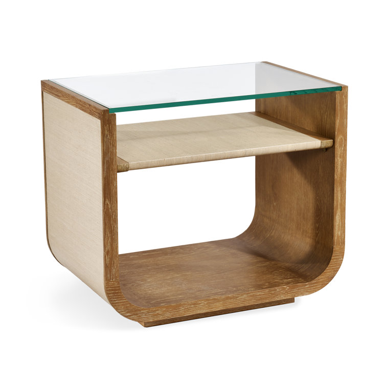 Organic Oak and Glass Boho Night Table