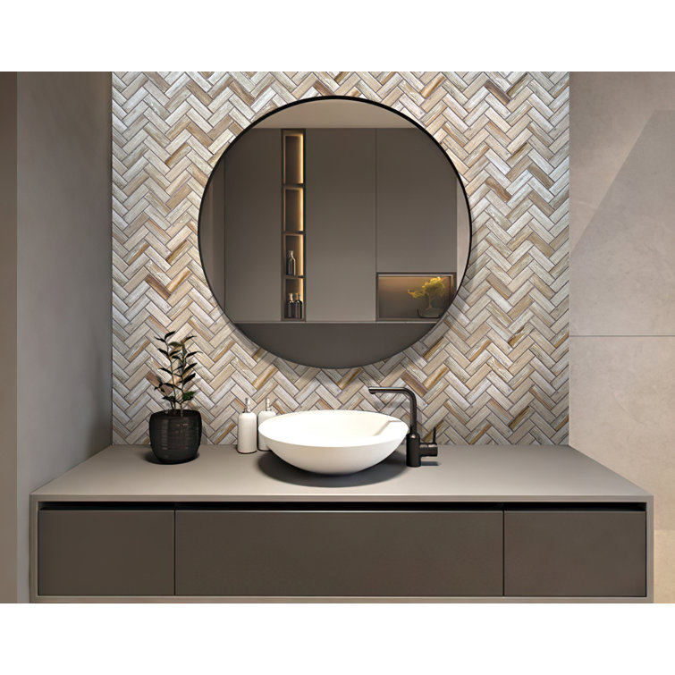 Aloha Beige Matte Iridescent Glass Mosaic Tile