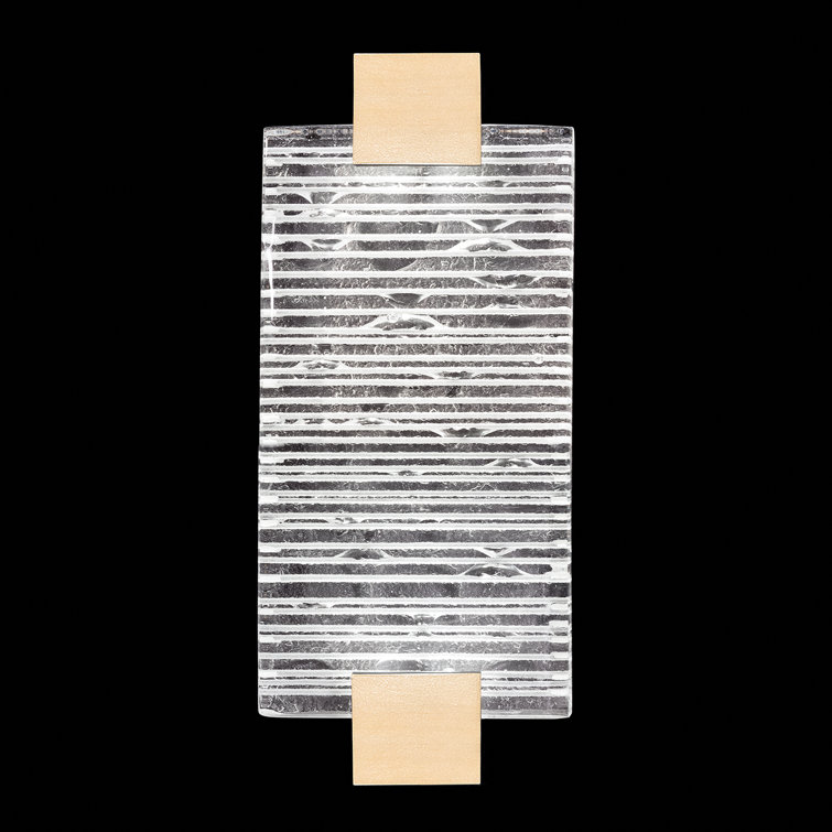 Rake Clear Gold Leaf 2-Light LED Sconce with Studio Glass