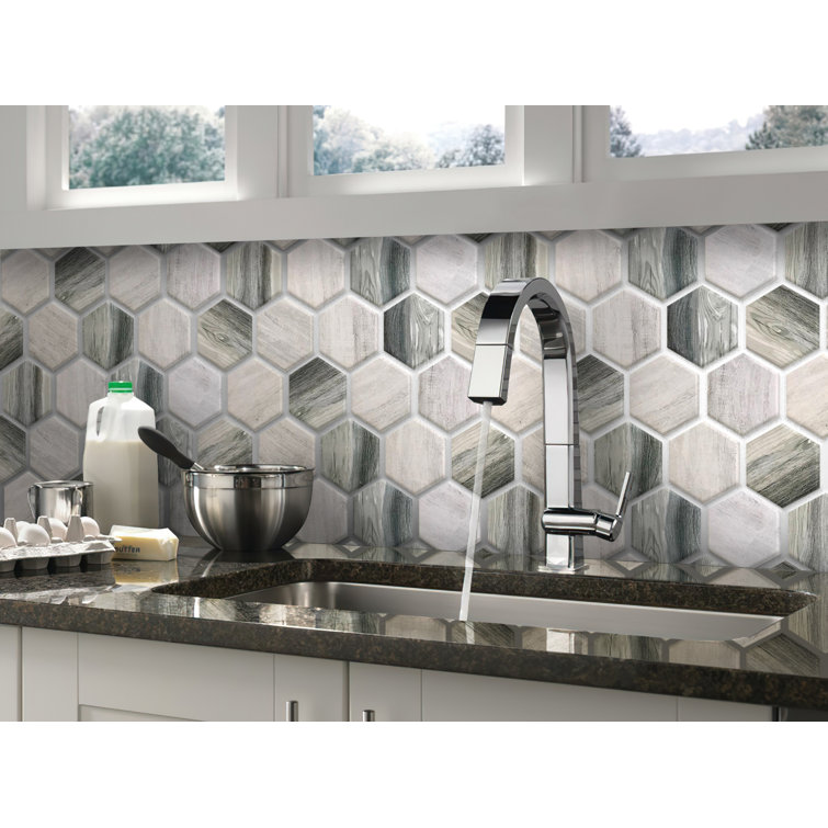 Gray Hexagonal Matte Glass Mosaic Tile for Walls and Floors
