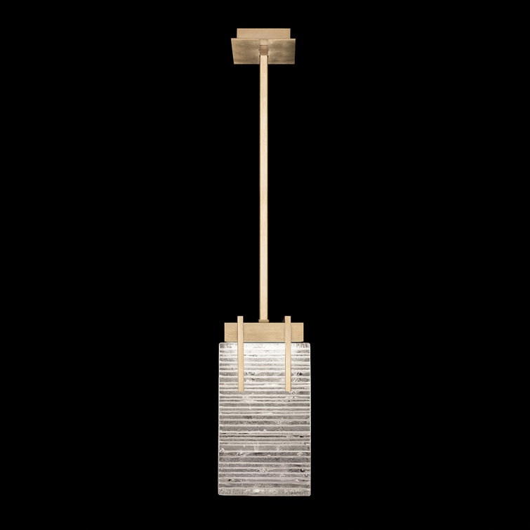 Mini Terra Contemporary LED Gold Pendant with Cast Glass