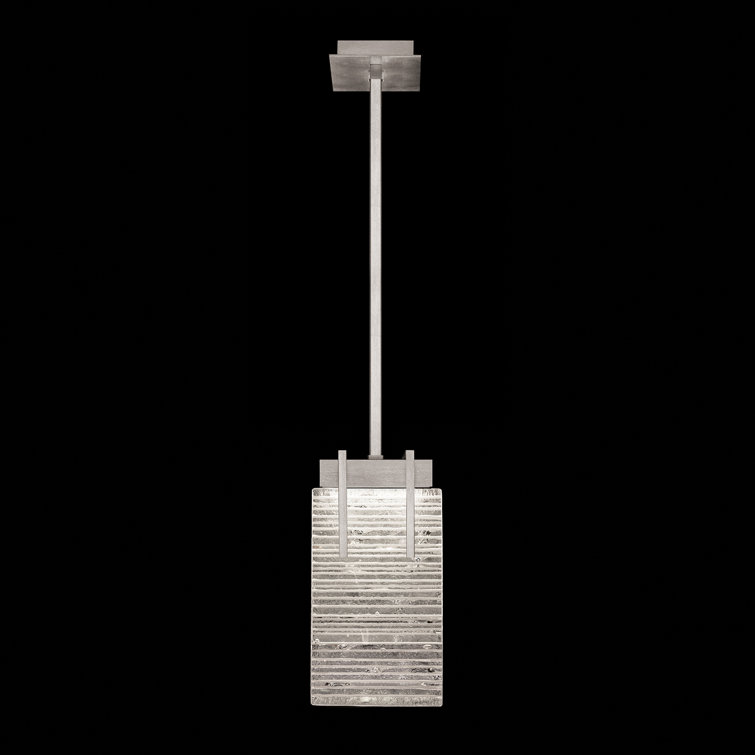 Silver Leaf Rake Clear Glass LED Pendant Light