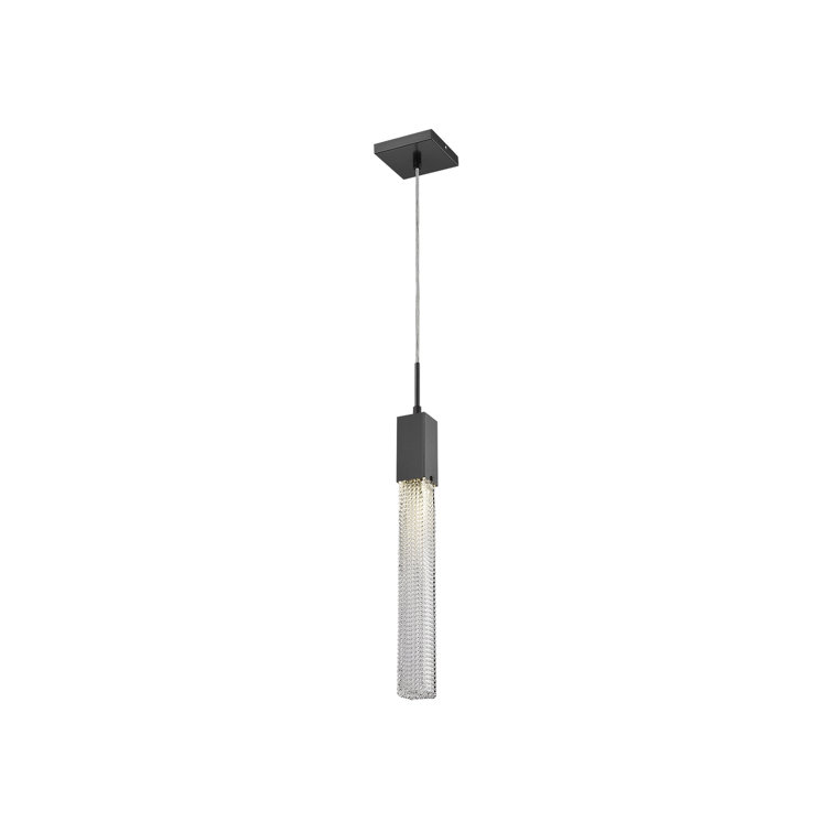 120" Dark Bronze LED Pendant with Hobnail Glass