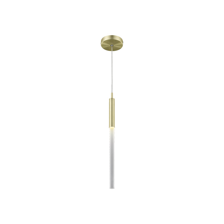 Brushed Brass and Frosted Glass LED Pendant Light