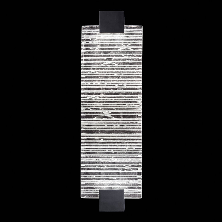 Zen Inspired Black Dimmable LED Wall Sconce with Studio Glass