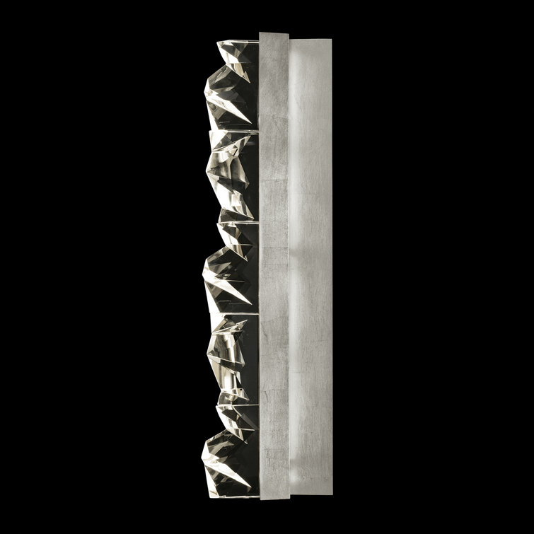 Strata Silver Leaf 4-Light LED Wall Sconce with Hand-Carved Crystals