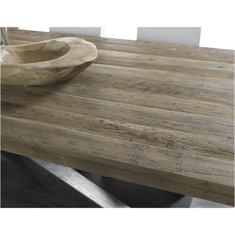 Arena 98'' Reclaimed Teak Iron Finish Square Dining Table