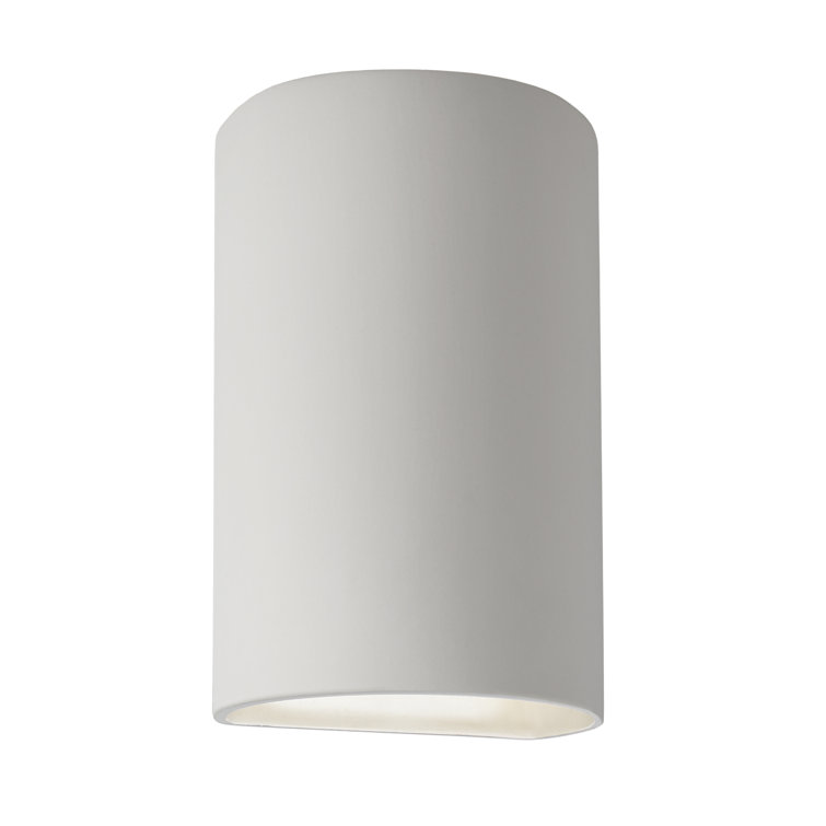 Elegant Gold and White Cylinder Dimmable Sconce, Direct Wired