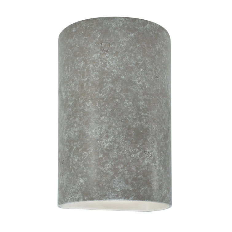 Hammered Iron Cylinder Ceramic Outdoor Wall Light