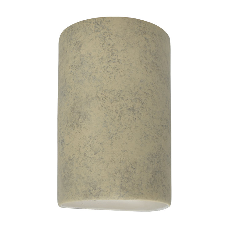 Hammered Iron Cylinder Ceramic Outdoor Wall Light