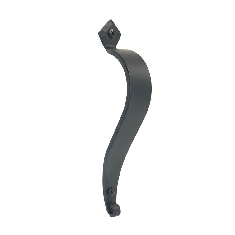 Seville 9.62" Black Iron Curved Door Pull