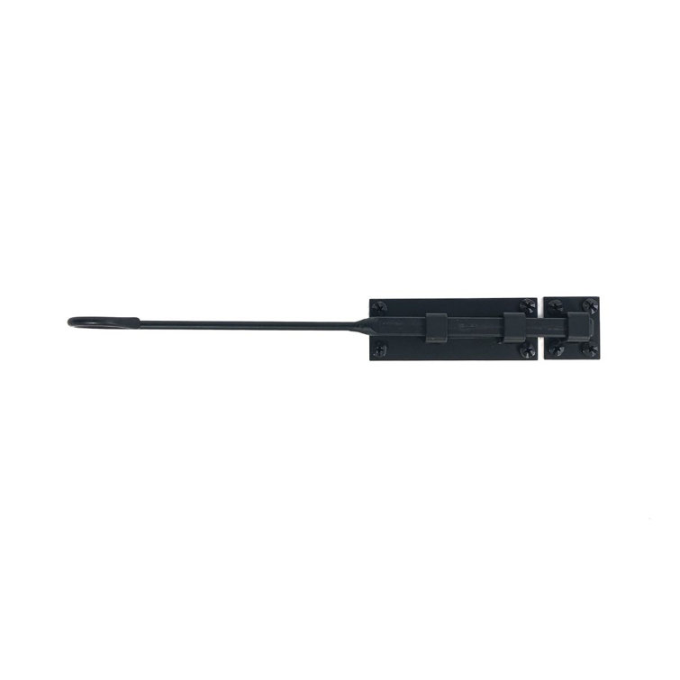 12" Matte Black Forged Iron Cane Bolt Latch