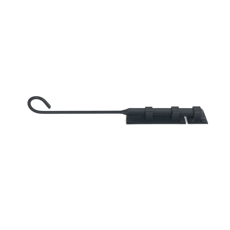 12" Matte Black Forged Iron Cane Bolt Latch