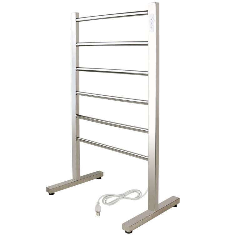 Ibiza Polished Stainless Steel Freestanding 6-Bar Towel Warmer