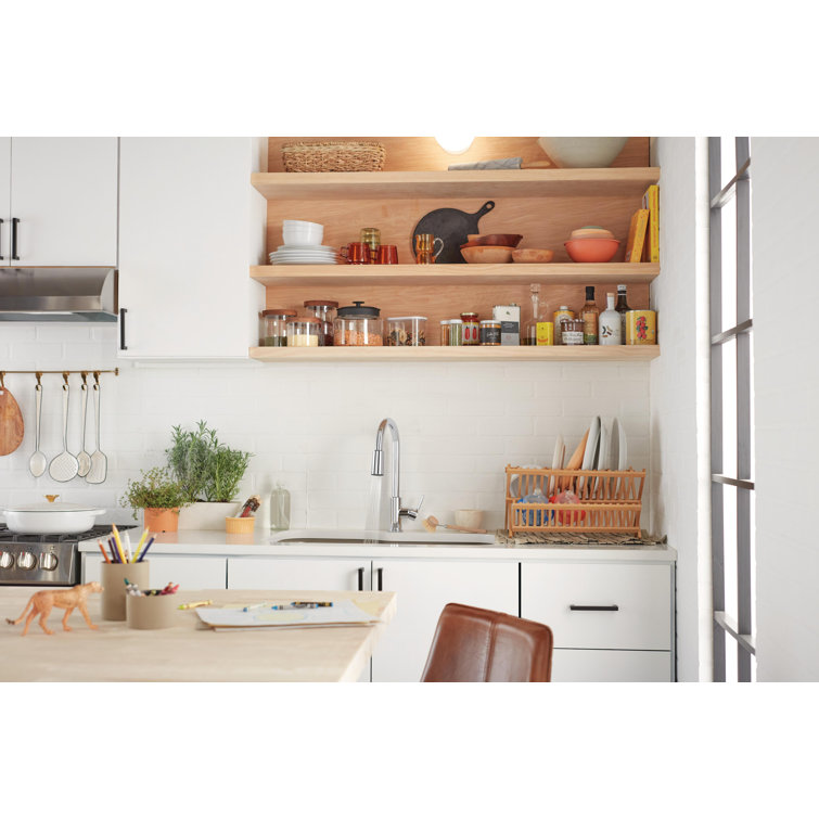 Flute Chrome Single Handle High-arc Kitchen Faucet with Pull-out Spray