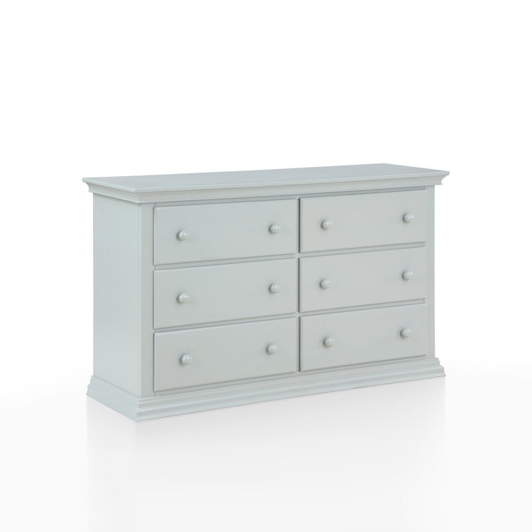 Gray Double Dresser with Dovetail Drawers and Ball Bearing Glides
