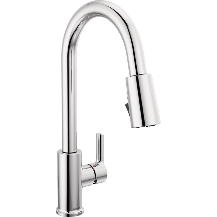 Flute Chrome Single Handle High-arc Kitchen Faucet with Pull-out Spray