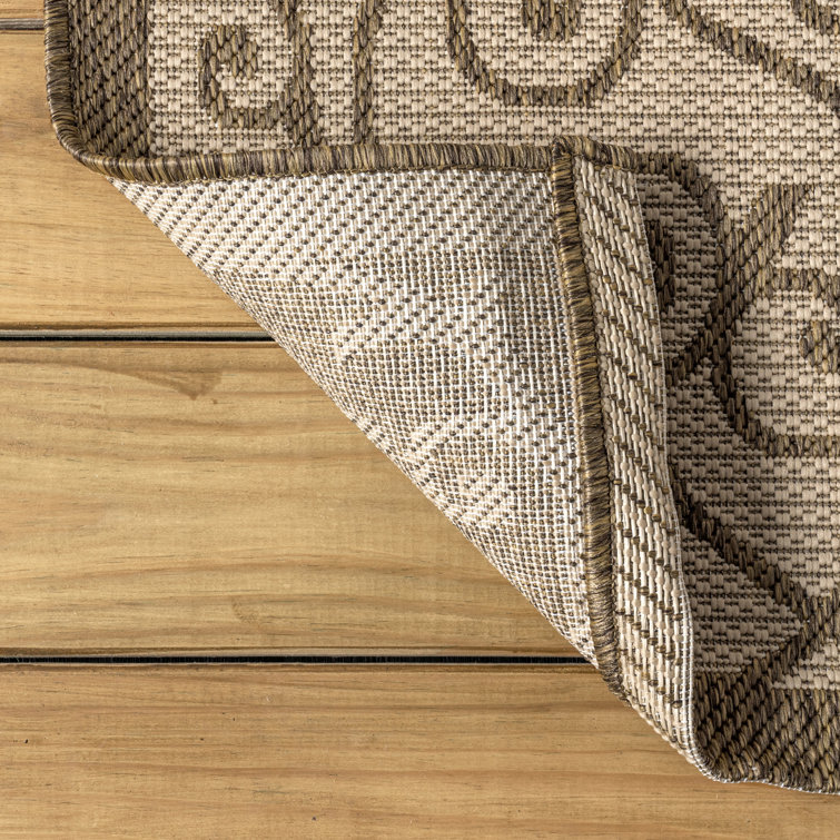Madrid Vintage Filigree Beige/Brown 3' x 5' Synthetic Indoor/Outdoor Rug