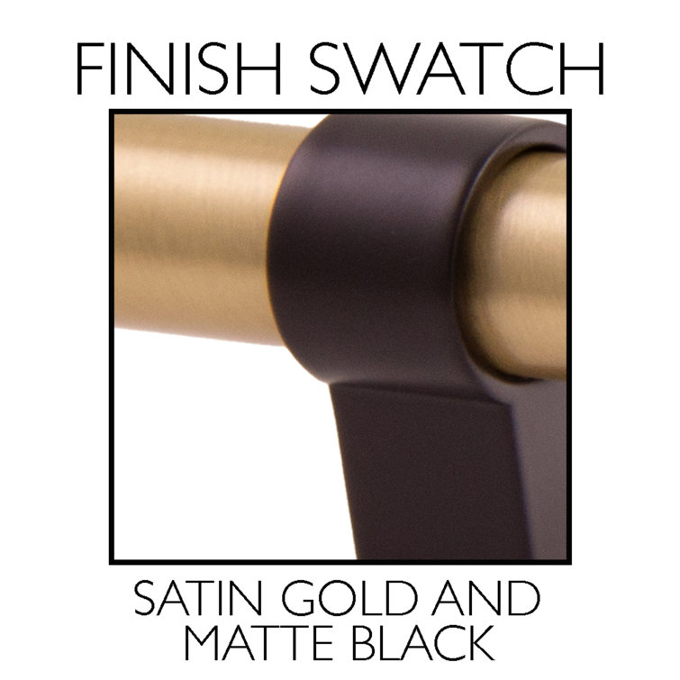 Kelton Matte Black and Satin Gold Double Towel Bar 24"