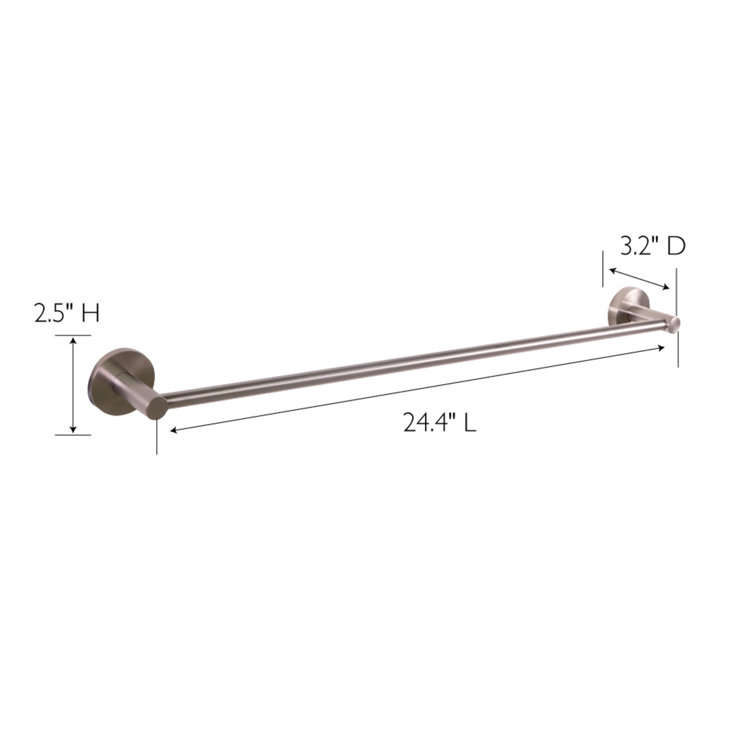 Satin Nickel 24-Inch Wall Mounted Towel Bar