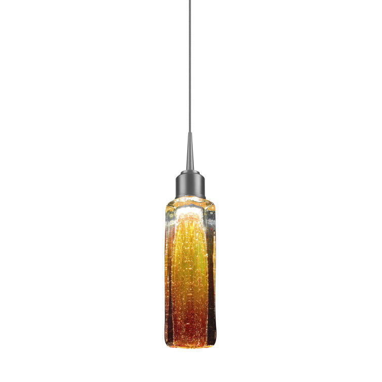 Mini Capella Matte Chrome LED Island Pendant with Amber Glass