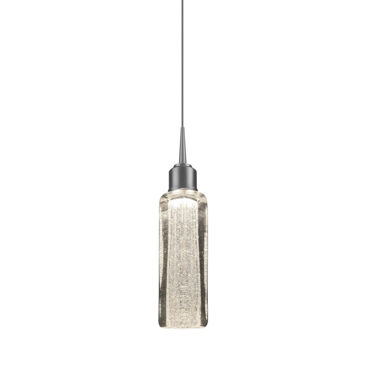 Capella Mini Matte Chrome LED Island Pendant with Clear Glass Shade
