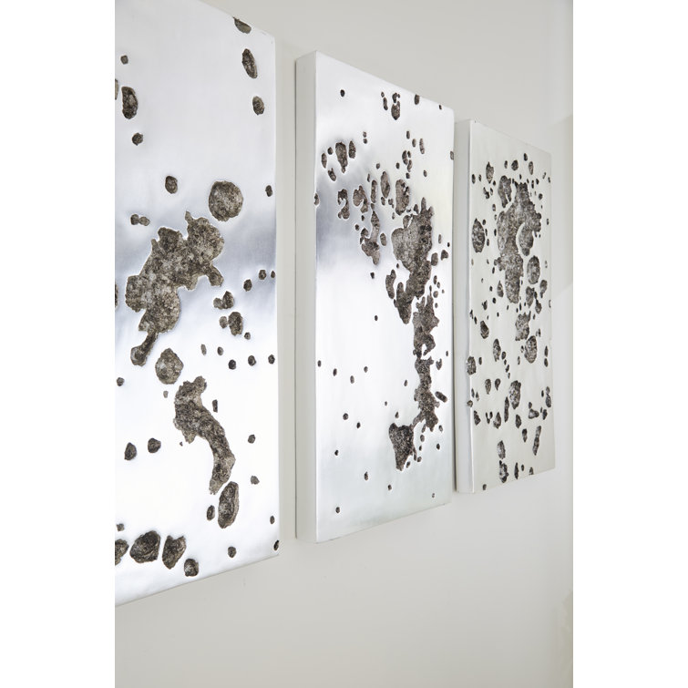 Silver Leaf Contemporary Rectangular Wall Sculpture